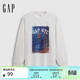 蓋璞城市系列男女裝秋季款棉質(zhì)印花圖案寬松長(cháng)袖T恤788414