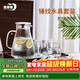 青蘋(píng)果水壺水杯套裝 涼水壺冷水壺錘紋耐熱玻璃嘟嘟壺*1錘紋玻璃杯*6