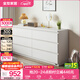 全友家居斗柜臥室客廳邊柜家用落地儲物收納柜靠墻抽屜式臥室組合柜子 白色|六斗柜