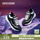 斯凱奇（Skechers）休閑鞋女加絨老爹鞋輕便復古運動(dòng)鞋8730057 8730057-黑色/白色/BKW 36.5