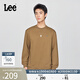 Lee舒適版日常圓領(lǐng)小Logo貼布男士長(cháng)袖衛衣休閑潮流LMT010832204 棕色 S