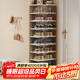 安爾雅鞋柜免安裝 鞋盒收納門(mén)口可折疊防塵鞋架籃球鞋一體柜 透明灰9只