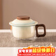 瓷牌茗茶具玻璃茶水分離泡茶杯辦公室帶蓋陶瓷內膽過(guò)濾創(chuàng  )意個(gè)人墩墩茶杯 透明墩墩三件杯-陶瓷內膽（青）