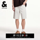 杰克·瓊斯（JACK&JONES）男裝皮標logo舒適百搭潮流時(shí)尚簡(jiǎn)約風(fēng)個(gè)性白色牛仔短褲225243022 A05乳白色 M (175)