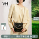 VANESSA HOGAN VH女包褶皺流浪包通勤時(shí)尚百搭單肩斜挎包生日禮物送女友送老婆 騎士黑