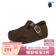 百思圖26春勃肯鞋復古戶(hù)外平底休閑鞋女懶人單鞋B9539AM6 咖色 36