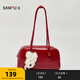 三福（SANFU）挎包春季馬上聚會(huì )學(xué)院風(fēng)波士頓包輕甜腋下包女包516431 大紅 中