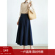 茵曼（INMAN）純棉復古牛仔半身裙女2025春秋款時(shí)尚高腰顯瘦氣質(zhì)A字裙子 牛仔藍 L