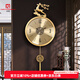 北邁英國品牌中式黃銅客廳高級感掛鐘輕奢現代靜音鐘表時(shí)鐘掛墻石英鐘 大道至簡(jiǎn)大號（電波機芯）