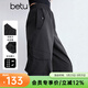 百圖betu女裝夏季新款休閑褲山系戶(hù)外工裝褲透氣面料褲子2504D05 黑色 L