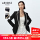 艾諾絲雅詩(shī)ARIOSEYEARS春秋小西裝小香風(fēng)黑白條紋撞色外套上衣20221345 藏青色 XL
