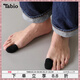 Tabio大拇指襪子男女防破洞防摩擦親膚透氣吸濕功能性襪子女短襪 純正黑 均碼 (女)