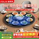 富得萊暖菜板2026新款 加熱菜板 飯菜保溫板 多功能電熱板 餐桌轉盤(pán)家庭用神器 圓形黑色60cm