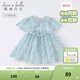 戴維貝拉（DAVE＆BELLA）女裙連衣裙裙子夏天女兒童裙子夏寶寶夏裝女童公主裙子嬰兒小女孩 藍色 100 cm（建議身高90-100cm）
