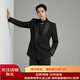 休塔【中式盤(pán)扣】青果領(lǐng)結婚禮服新中式國風(fēng)款訂婚正裝西服套裝中山裝 黑色禮服【上衣+褲子】?jì)杉?L 【50】