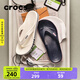 CROCS卡駱馳貝雅卡駱班運動(dòng)拖鞋男鞋女鞋居家?jiàn)A腳平底人字拖鞋|205393 白/深藍-126 41 /42(260mm)