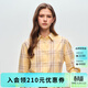 ELAND衣戀襯衫女時(shí)尚格紋翻領(lǐng)長(cháng)袖上衣氣質(zhì)通勤襯衣2026春季新款 黃色(30)Yellow S /160