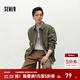 森馬（Semir）長(cháng)袖襯衫男冬季肌理感燈芯絨情侶格紋外穿襯衣寬松 土灰綠A41901 L