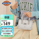 Dickies斜挎包女士單肩包迷你老花圓桶波士頓包百搭手拎包旅行禮物海鹽灰