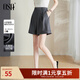 歐莎（OSA）灰色高腰直筒西裝褲休閑a字五分短褲女夏季薄款寬松顯瘦 灰色 S