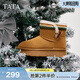 他她（TATA）圣誕靴加絨保暖雪地靴女靴厚底毛毛棉鞋短靴冬CDD03DD4 黃棕（筒高12.5CM） 38