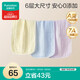 全棉時(shí)代嬰兒口水巾兒童小毛巾純棉紗布抗菌防螨面巾30*50cm藍黃紫3條/盒