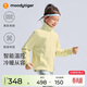 moodytiger女童外套柔軟舒適春秋裝兒童立領(lǐng)純色簡(jiǎn)約短款寬松運動(dòng)空氣層外套