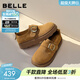百麗（Belle）堅果拿鐵勃肯鞋女26春季新款商場(chǎng)厚底增高舒適復古休閑鞋F3V1DAA6 棕色 37