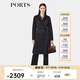 PORTS寶姿女裝秋季新款氣質(zhì)時(shí)尚保暖收腰繩帶設計感棉服大衣女 黑色 L (8)