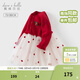 戴維貝拉（DAVE＆BELLA）女寶寶針織網(wǎng)紗裙兒童毛衣連衣裙洋氣女寶寶童裙春裝新年小童裙子 紅色【現貨】 90 cm（建議身高80-90cm）