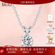 MoLi18K金人工培育鉆石萌萌兔子四爪吊墜鎖骨項鏈鉑金項鏈1克拉送女友 銀墜+銀鏈/培育鉆D色VVS/GRC證書(shū) 1克拉優(yōu)品鉆