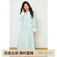 獨束大碼女裝通勤氣質(zhì)小香風(fēng)西裝外套連衣裙兩件套2025春季新品 月白藍-外套 XL (尺碼：3) 拍前和客服確認尺碼