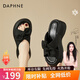 DAPHNE達芙妮厚底拖鞋女外穿夏涼鞋夏季新款仙女風(fēng)沙灘一字涼拖 黑色 38 (240mm) 標準碼