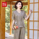 紅豆（Hodo）中年媽媽夏季高級感時(shí)尚穿搭套裝短袖T恤洋氣中老年女裝兩件套