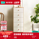 林氏家居現代北歐風(fēng)收納柜帶抽屜【原木色+白色】LS187E3-A1五斗柜0.4米