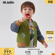 M.Latin/馬拉丁童裝兒童外套春新款男女童小童趣味印花拼色設計夾克 苔蘚綠 90