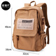 新潮代背包男帆布大容量旅行雙肩包休閑初中大學(xué)生情侶書(shū)包潮簡(jiǎn)約電腦包 加大號卡其色【可放17寸電腦】