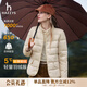 哈吉斯（HAZZYS）女裝 冬款女士【PHIZ系列】鵝絨純色輕薄立領(lǐng)通勤羽絨服女 淺米色LI M (160/84A 38)