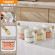 優(yōu)勤（YOUQIN）調料罐抽勺自開(kāi)調味瓶罐鹽罐廚房家用密封防潮調料盒套裝組合 4個(gè)裝-米白【拔勺開(kāi)蓋 】