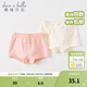 戴維貝拉（DAVE＆BELLA）【兩條裝】女童內褲抗菌中大童平角褲兒童短褲新款兒童四角褲 粉白色組【DB2236262】 2條 110 cm（建議身高100-110cm）
