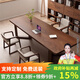 鐵皇帝南美胡桃木高檔實(shí)木客廳大長(cháng)書(shū)桌家用工作臺書(shū)房原木辦公學(xué)習桌 胡桃木桌220*80*75*4.5cm