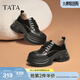 他她（TATA）英倫厚底小皮鞋女鞋學(xué)院運動(dòng)深口單鞋春新款CCJ03AM5 黑色 37