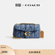 蔻馳（COACH）女士丹寧牛仔菱格紋絎縫TABBY 20號單肩斜挎女包 B4/靛藍色