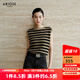 艾諾絲雅詩(shī)【商場(chǎng)同款】春秋季新品通勤百搭條紋撞色針織衫背心女40718117 黑咖條 S