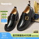 天美意樂(lè )福鞋粗跟學(xué)院英倫皮鞋女單鞋2026春新款 黑色 37
