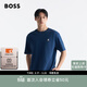 雨果博斯BOSS男士徽標飾片棉質(zhì)寬松 T 恤 466-藍色 M