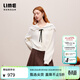 LIME FLARE萊茵福萊爾2025韓系早秋穿搭針織開(kāi)衫甜美精致娃娃領(lǐng)毛衣短外套女 白色 L