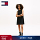 TOMMY JEANS26春夏新款女裝亞麻混紡休閑度假風(fēng)A字娃娃裙寬松無(wú)袖連衣裙 黑色BDS S （推薦：95-110斤）