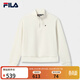 FILA 楊冪同款|斐樂(lè )官方女女裝套頭衛衣2025冬季新休閑半拉鏈針織上衣 雪糕白-IV M 165/84A/M