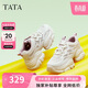 他她（TATA）厚底透氣老爹鞋女鞋輕便增高運動(dòng)鞋百搭鞋子 白/灰紫 38